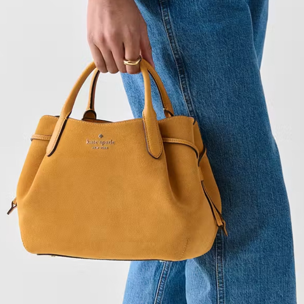 Kate Spade Dumpling Suede Small Satchel Squash Blossom - Picture 11 of 16